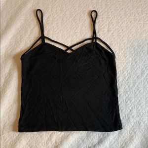 black criss cross tank
